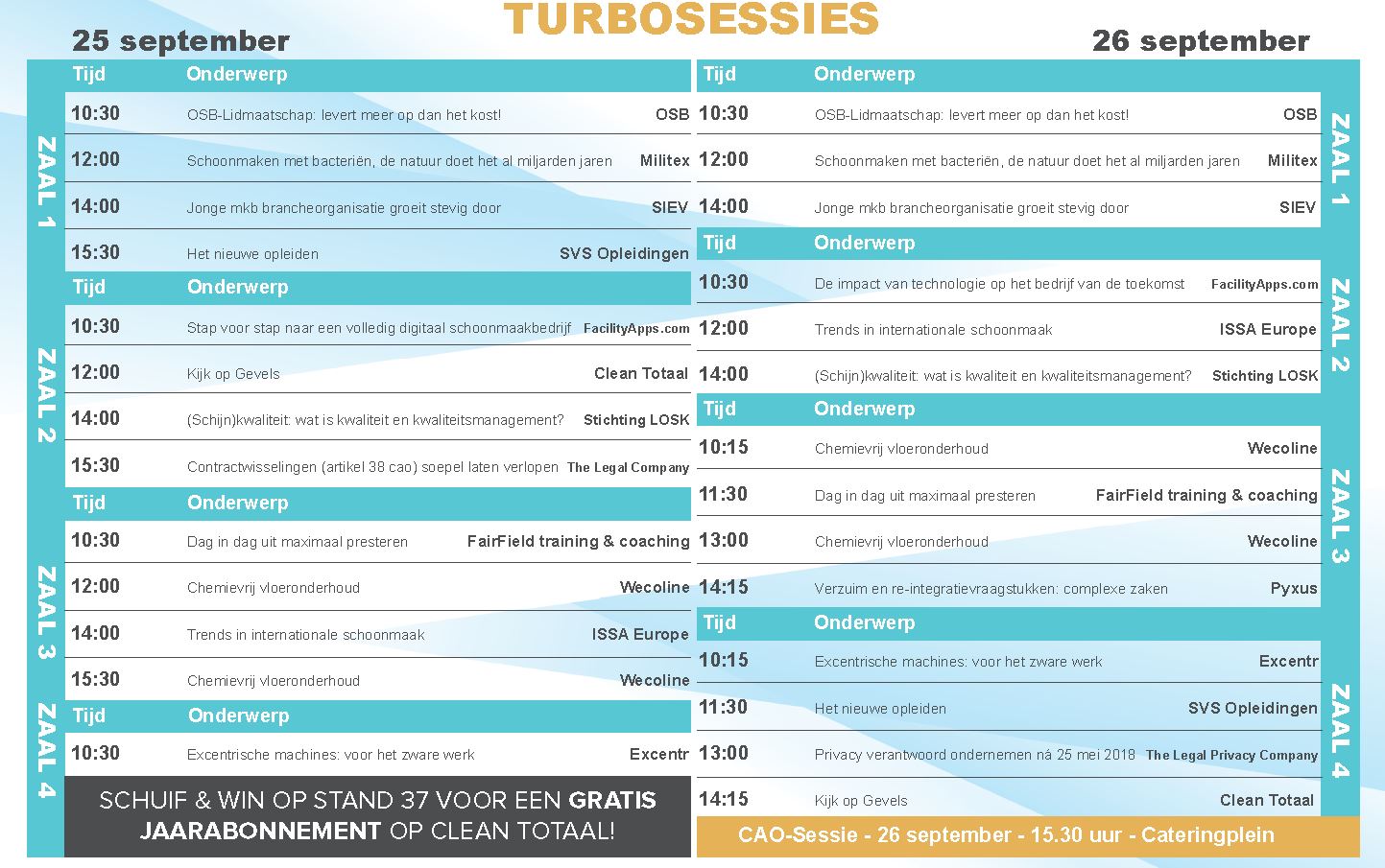 turbosessies schoonmaak vakdagen